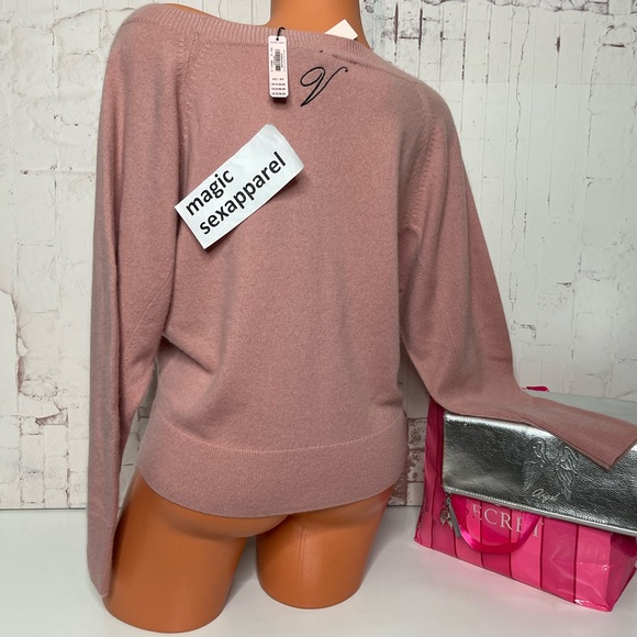 VS XS 100% CASHMERE SWEATER EMBROIDERY LOGO SOFT COZY - Picture 1 of 2